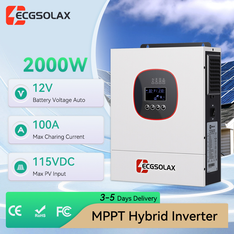Grid Tie Inverter Limiter 2000W - ECGSOLAX 2000W 12V MPPT Hybride Solar