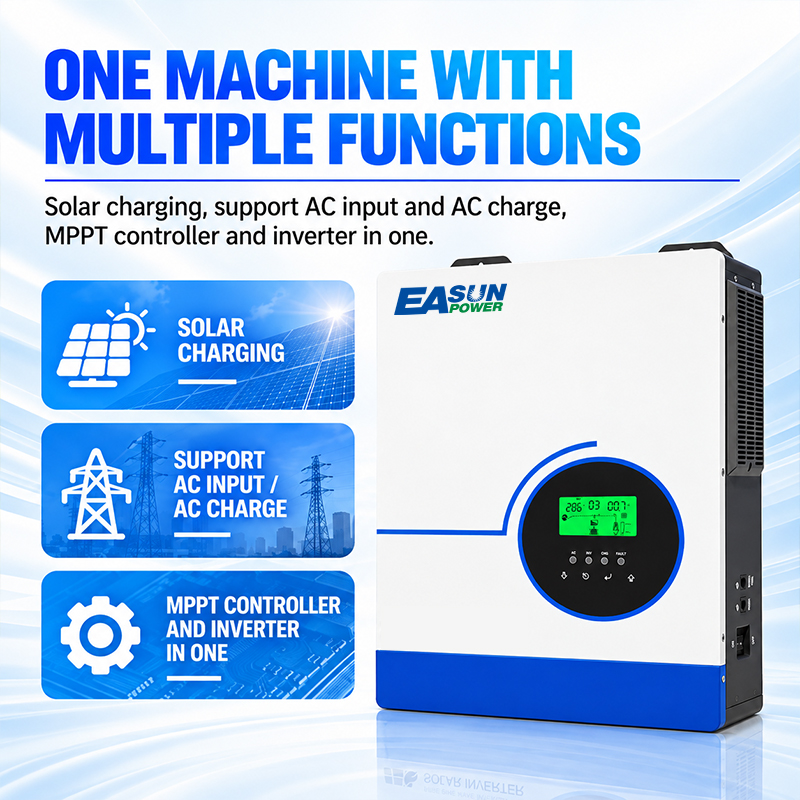 EASUN POWER 6,3 kW hybride zon - Grid Tie Inverter Limiter 2000W recensie en prijs