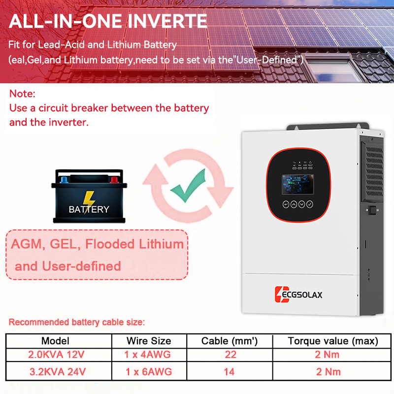 ECGSOLAX 2000W 12V MPPT Hybrid - Grid Tie Inverter Limiter 2000W recensie en prijs