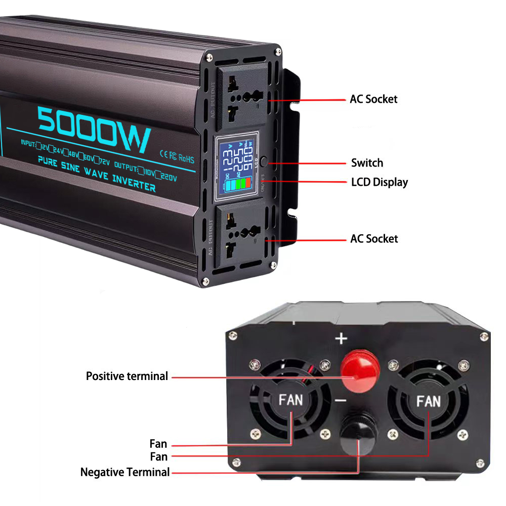 Zuivere Sinus Omvormer DC 12 V - Pure Sine Wave Inverter 5000W 48V 220V recensie en prijs